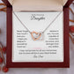 Daughter Gift – Interlocking Heart Necklace – Add Your Custom “From” Title (122)