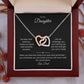 Daughter – Interlocking Heart Necklace – Personalized From Sender (117)