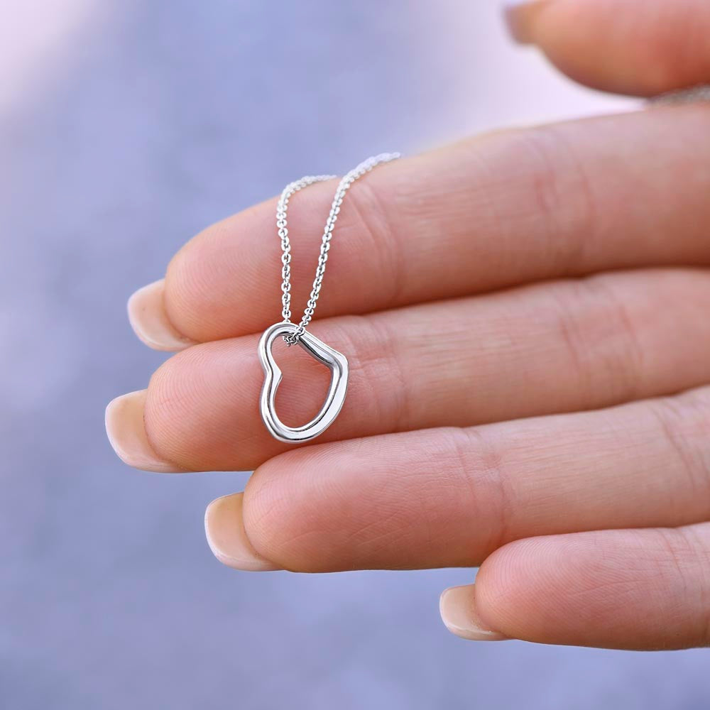 Timeless Elegance – Delicate Heart Necklace in Sterling Silver with 14K or 18K Gold, A Gift She'll Cherish Forever