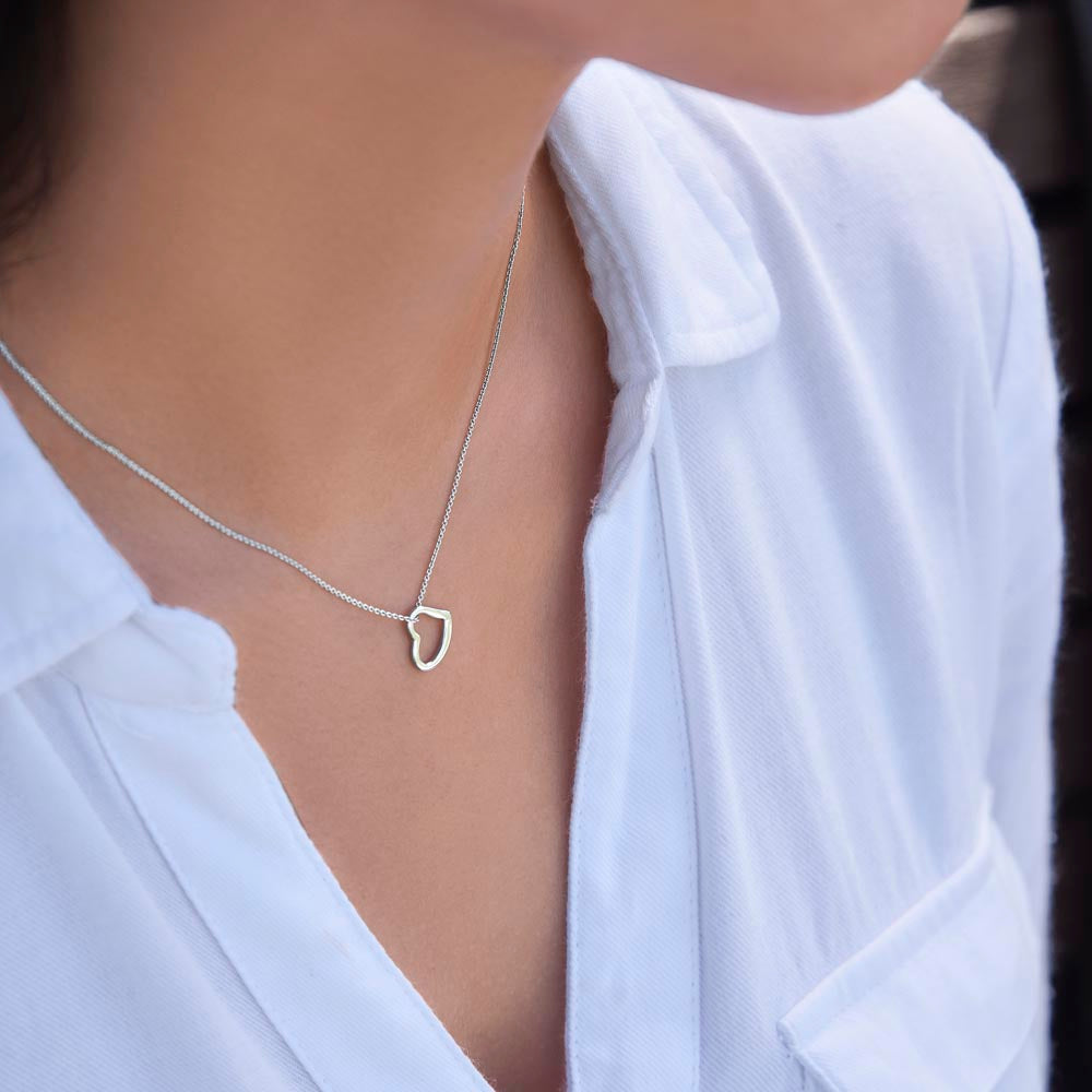 Timeless Elegance – Delicate Heart Necklace in Sterling Silver with 14K or 18K Gold, A Gift She'll Cherish Forever