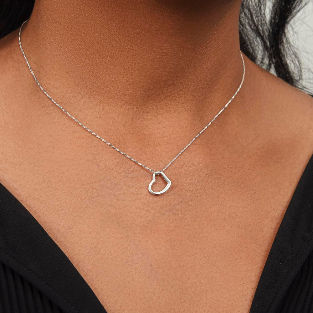 Timeless Elegance – Delicate Heart Necklace in Sterling Silver with 14K or 18K Gold, A Gift She'll Cherish Forever