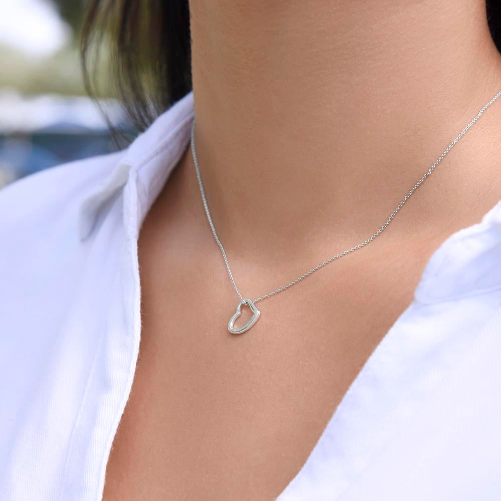 Timeless Elegance – Delicate Heart Necklace in Sterling Silver with 14K or 18K Gold, A Gift She'll Cherish Forever