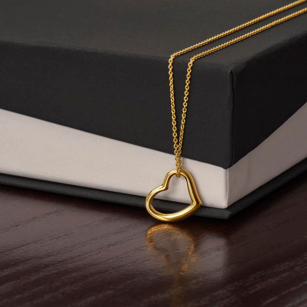 Timeless Elegance – Delicate Heart Necklace in Sterling Silver with 14K or 18K Gold, A Gift She'll Cherish Forever