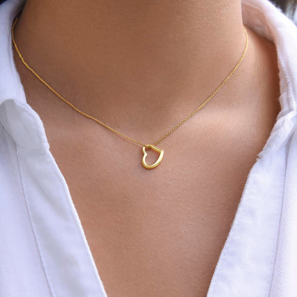 Timeless Elegance – Delicate Heart Necklace in Sterling Silver with 14K or 18K Gold, A Gift She'll Cherish Forever