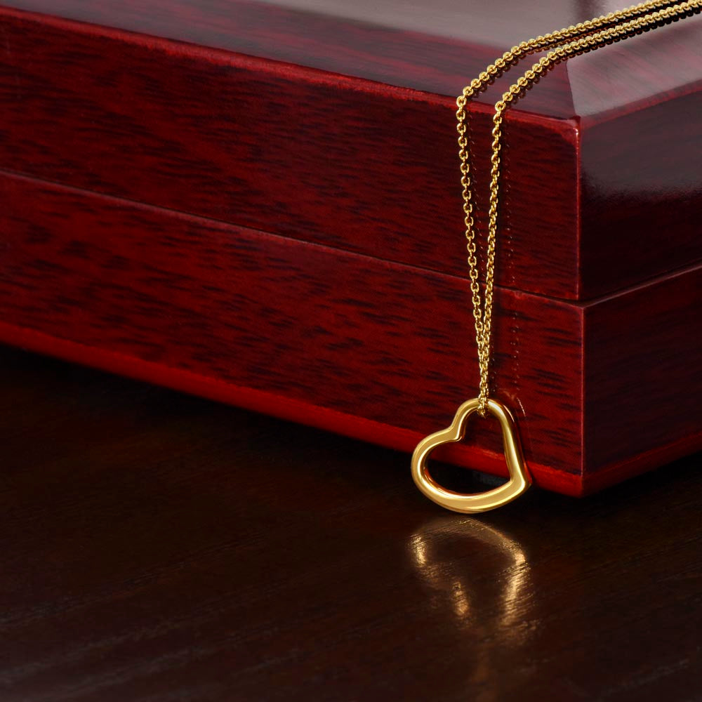 Timeless Elegance – Delicate Heart Necklace in Sterling Silver with 14K or 18K Gold, A Gift She'll Cherish Forever