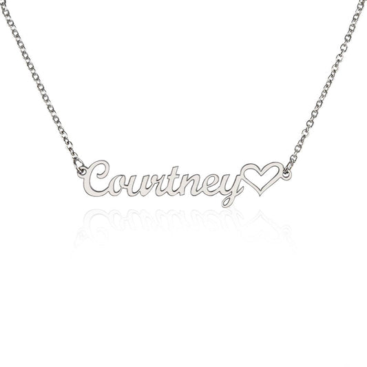 Personalized Heart Name Necklace - Essential Home Zone Essential Home Zone Polished Stainless Steel / Standard Box Jewelry Personalized Heart Name Necklace