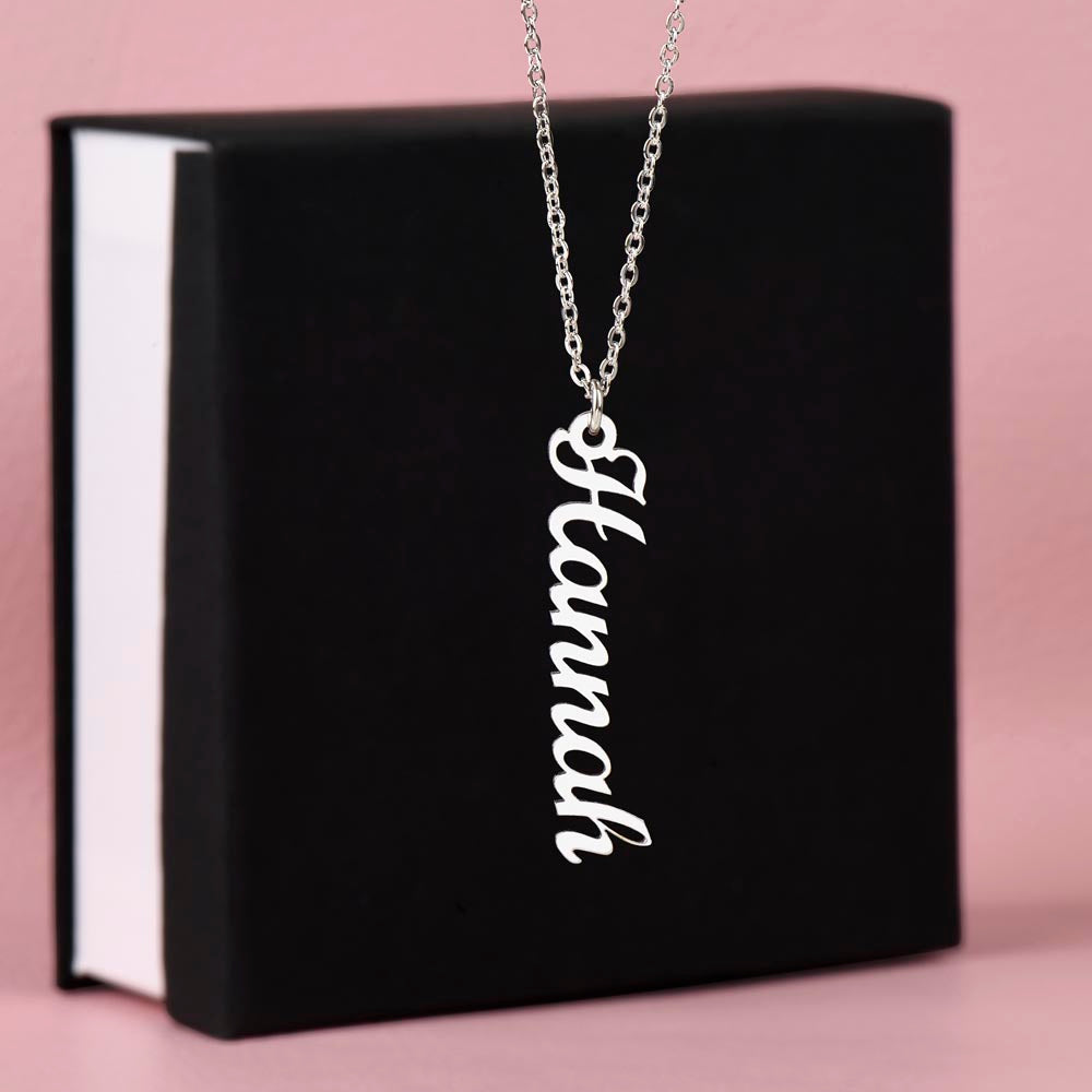 Personalized Vertical Name Necklace - Essential Home Zone Essential Home Zone Jewelry Personalized Vertical Name Necklace