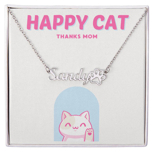 Cat Mom -Customized necklace with paw - Essential Home Zone Essential Home Zone Jewelry Cat Mom -Customized necklace with paw