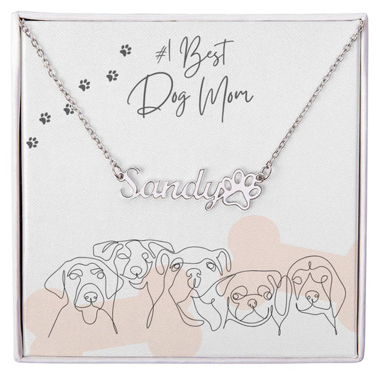 Dog Mom -Customized necklace with paw - Essential Home Zone Essential Home Zone Jewelry Dog Mom -Customized necklace with paw