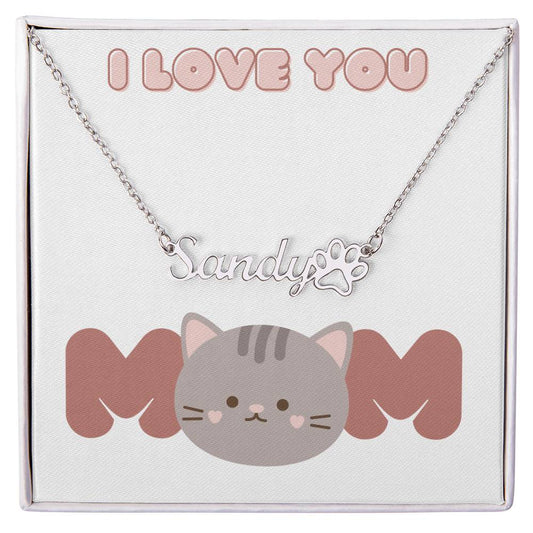 Cat Mom -Customized necklace with paw - Essential Home Zone Essential Home Zone Jewelry Cat Mom -Customized necklace with paw