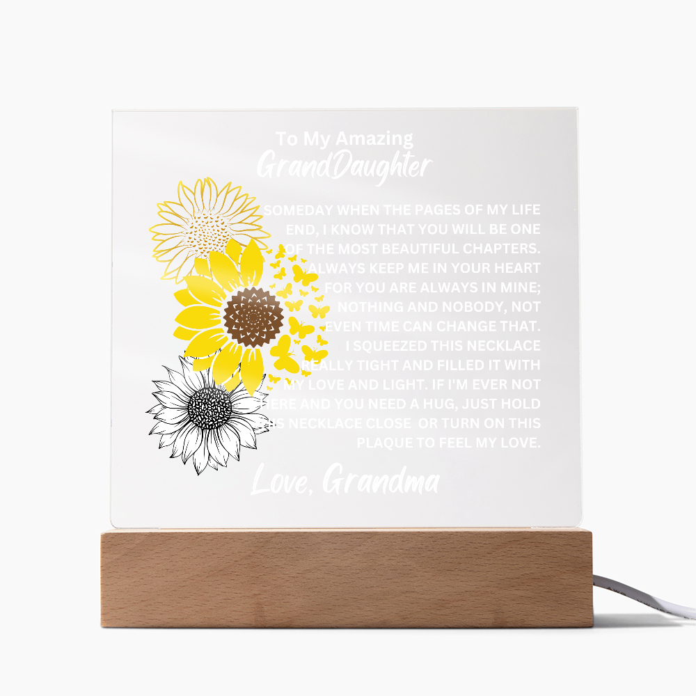 Granddaughter-Printed Square Acrylic Plaque. 40