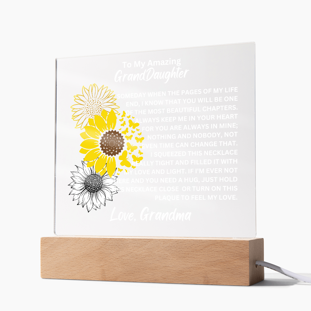 Granddaughter-Printed Square Acrylic Plaque. 40