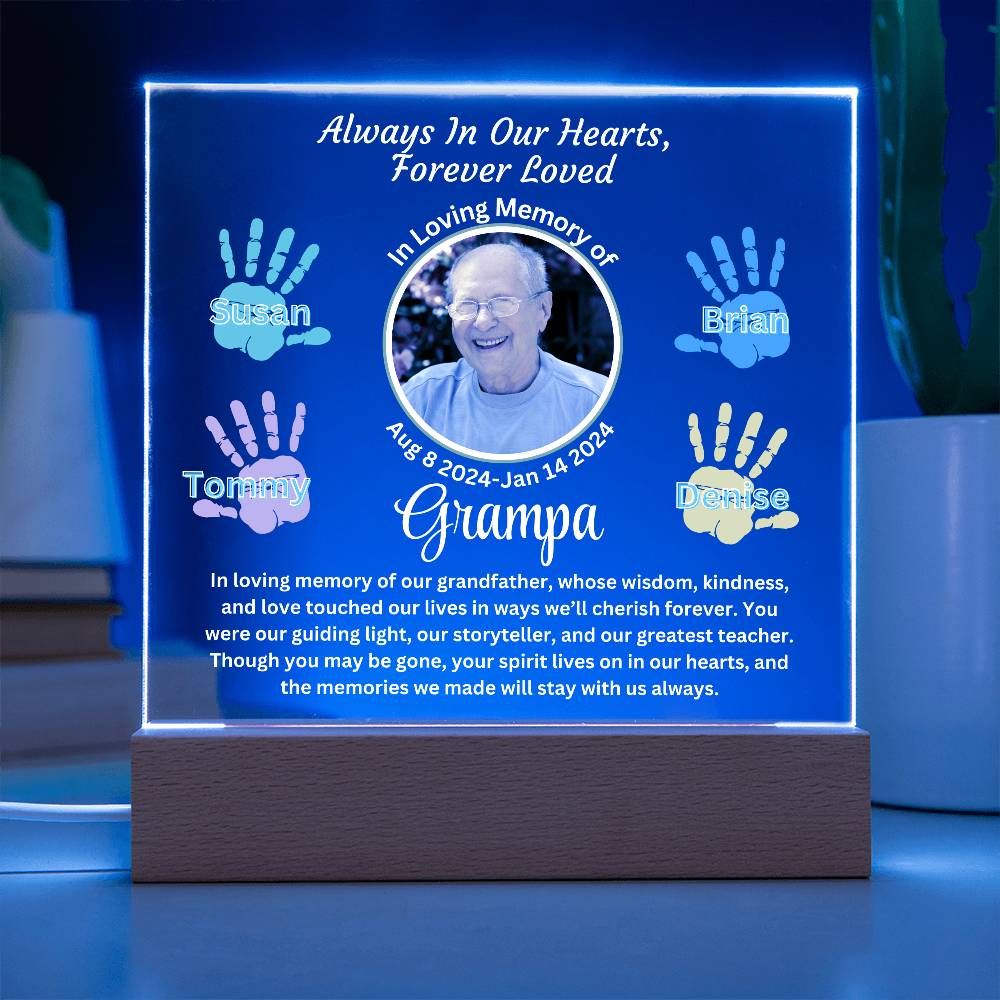 Grandpa-Personalized Memorial with our Printed Square Acrylic Plaque 303 - Essential Home Zone Essential Home Zone Jewelry Grandpa-Personalized Memorial with our Printed Square Acrylic Plaque 303