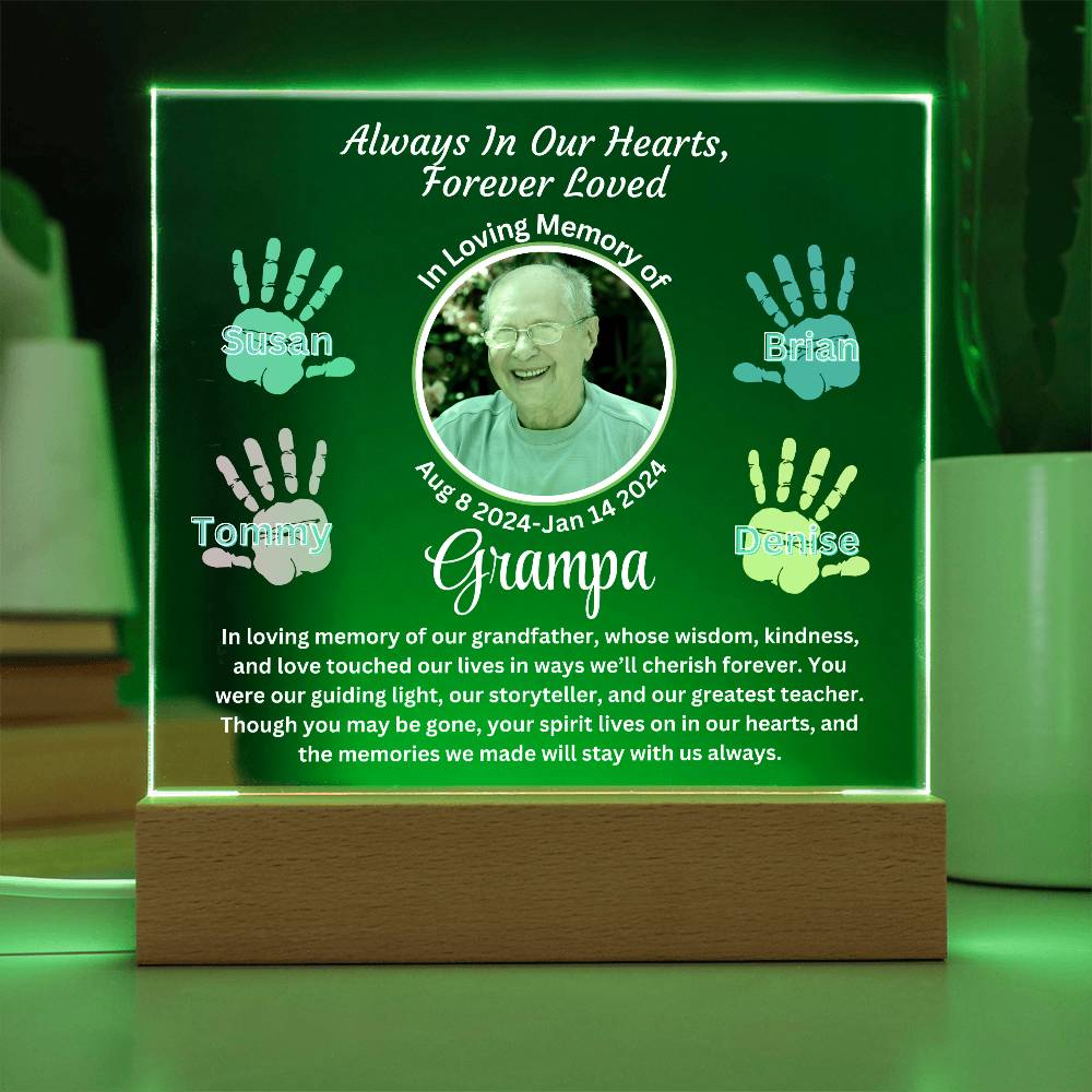 Grandpa-Personalized Memorial with our Printed Square Acrylic Plaque 303 - Essential Home Zone Essential Home Zone Jewelry Grandpa-Personalized Memorial with our Printed Square Acrylic Plaque 303