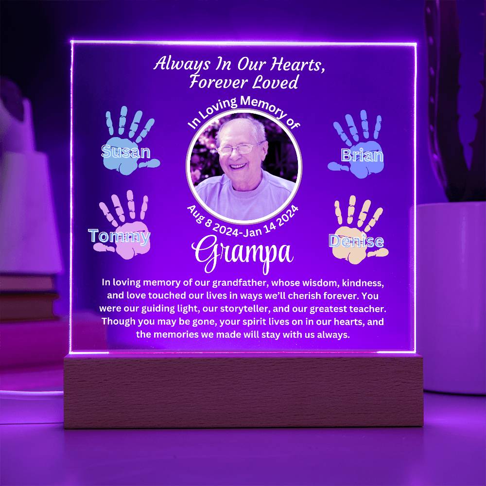 Grandpa-Personalized Memorial with our Printed Square Acrylic Plaque 303 - Essential Home Zone Essential Home Zone Jewelry Grandpa-Personalized Memorial with our Printed Square Acrylic Plaque 303