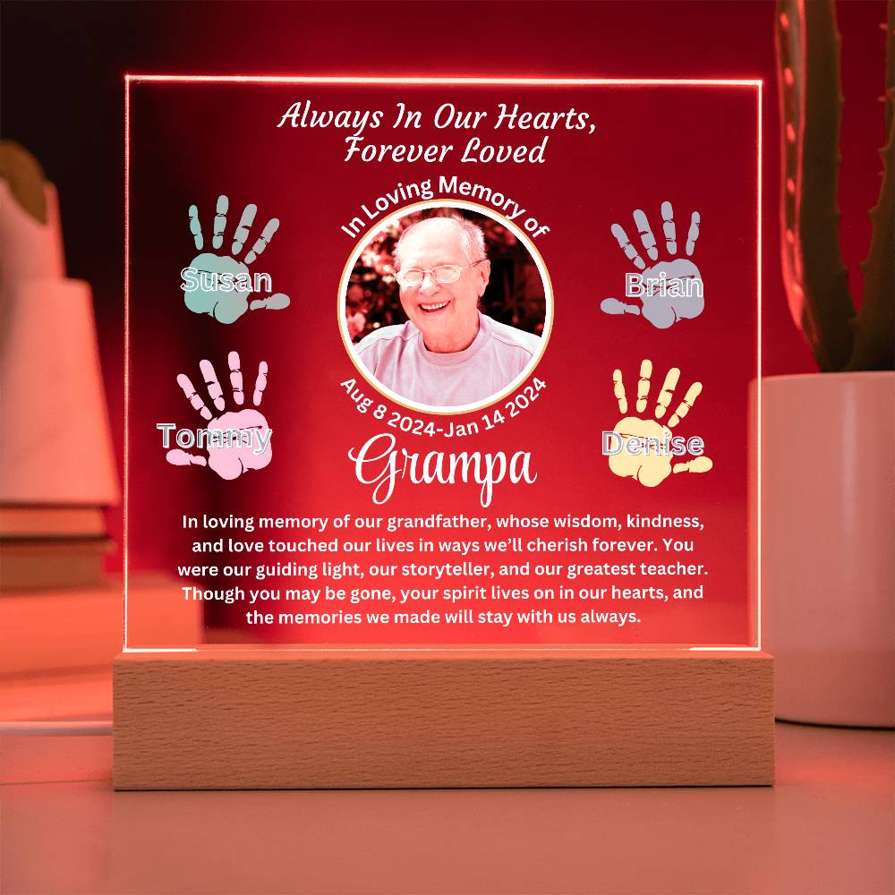 Grandpa-Personalized Memorial with our Printed Square Acrylic Plaque 303 - Essential Home Zone Essential Home Zone Jewelry Grandpa-Personalized Memorial with our Printed Square Acrylic Plaque 303