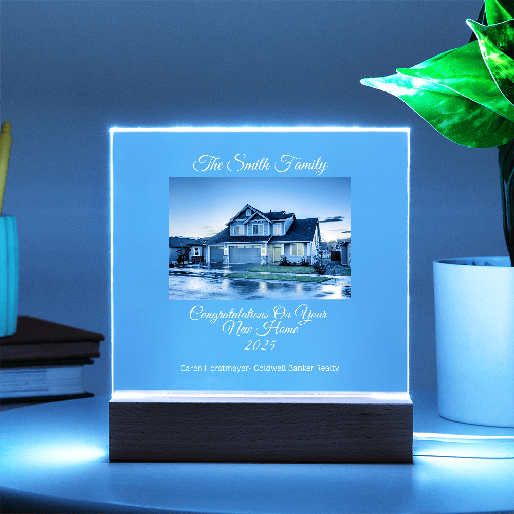 Realtor Brand-Customized Printed LED lighted Square Acrylic Plaque 82