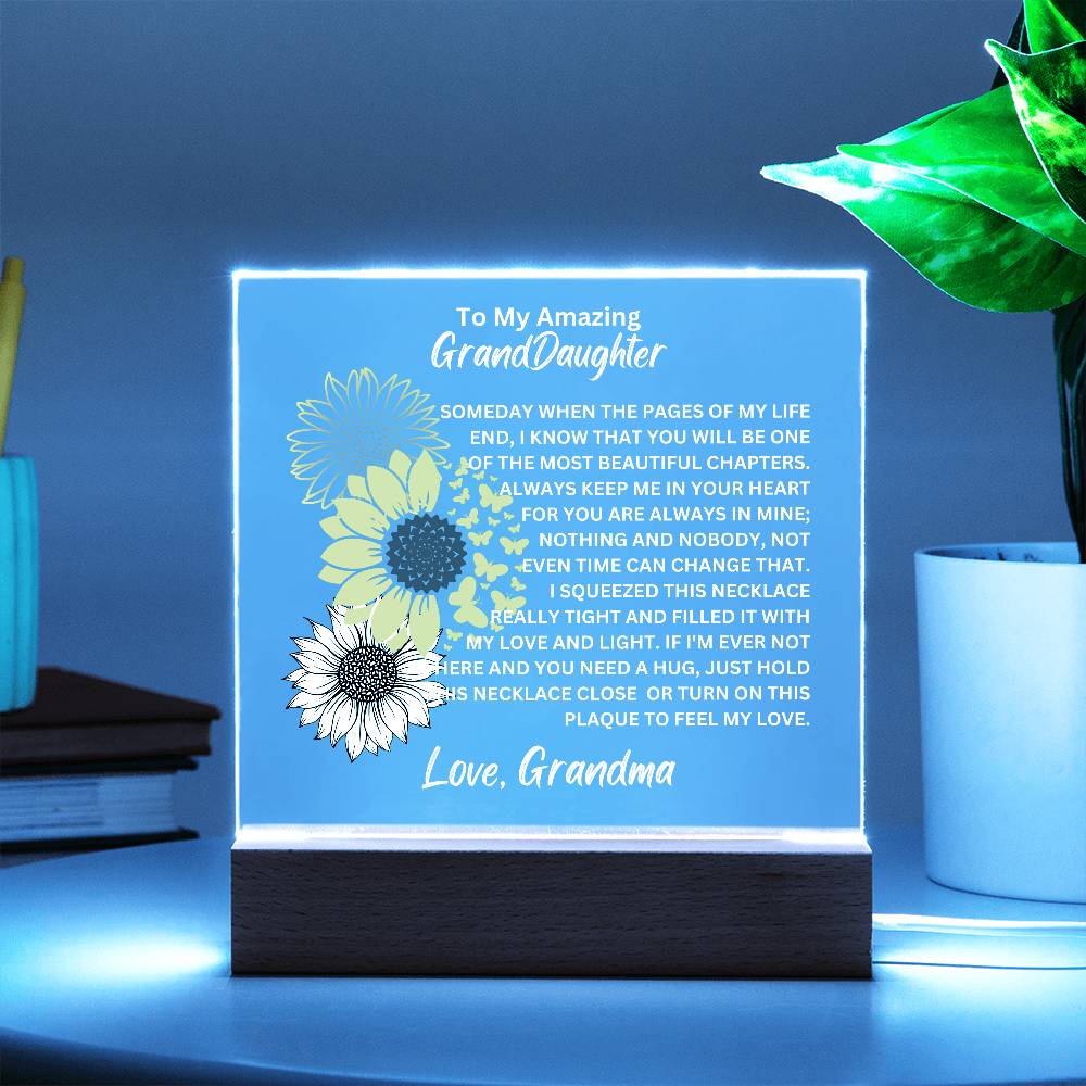 Granddaughter-Printed Square Acrylic Plaque. 40