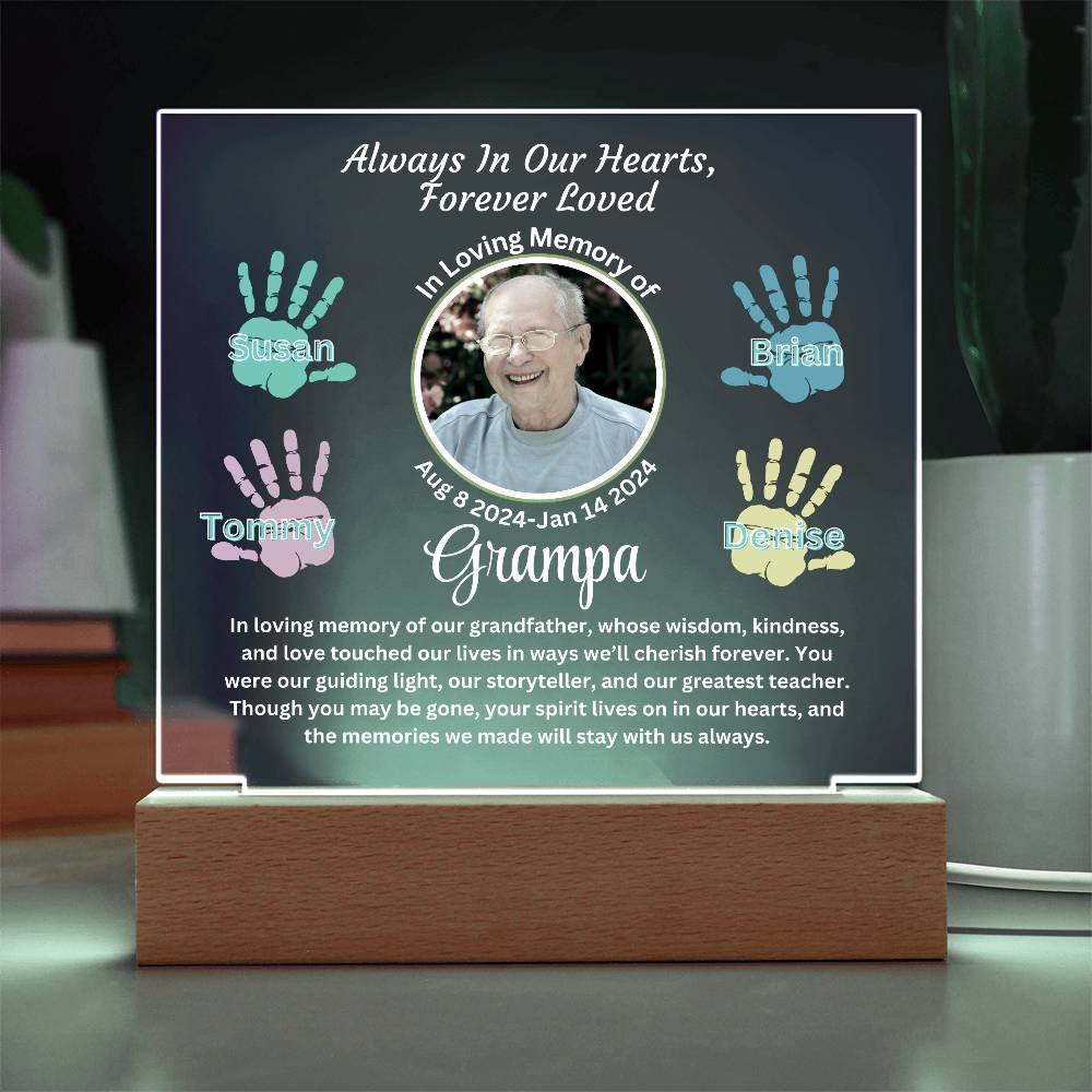 Grandpa-Personalized Memorial with our Printed Square Acrylic Plaque 303 - Essential Home Zone Essential Home Zone Jewelry Grandpa-Personalized Memorial with our Printed Square Acrylic Plaque 303