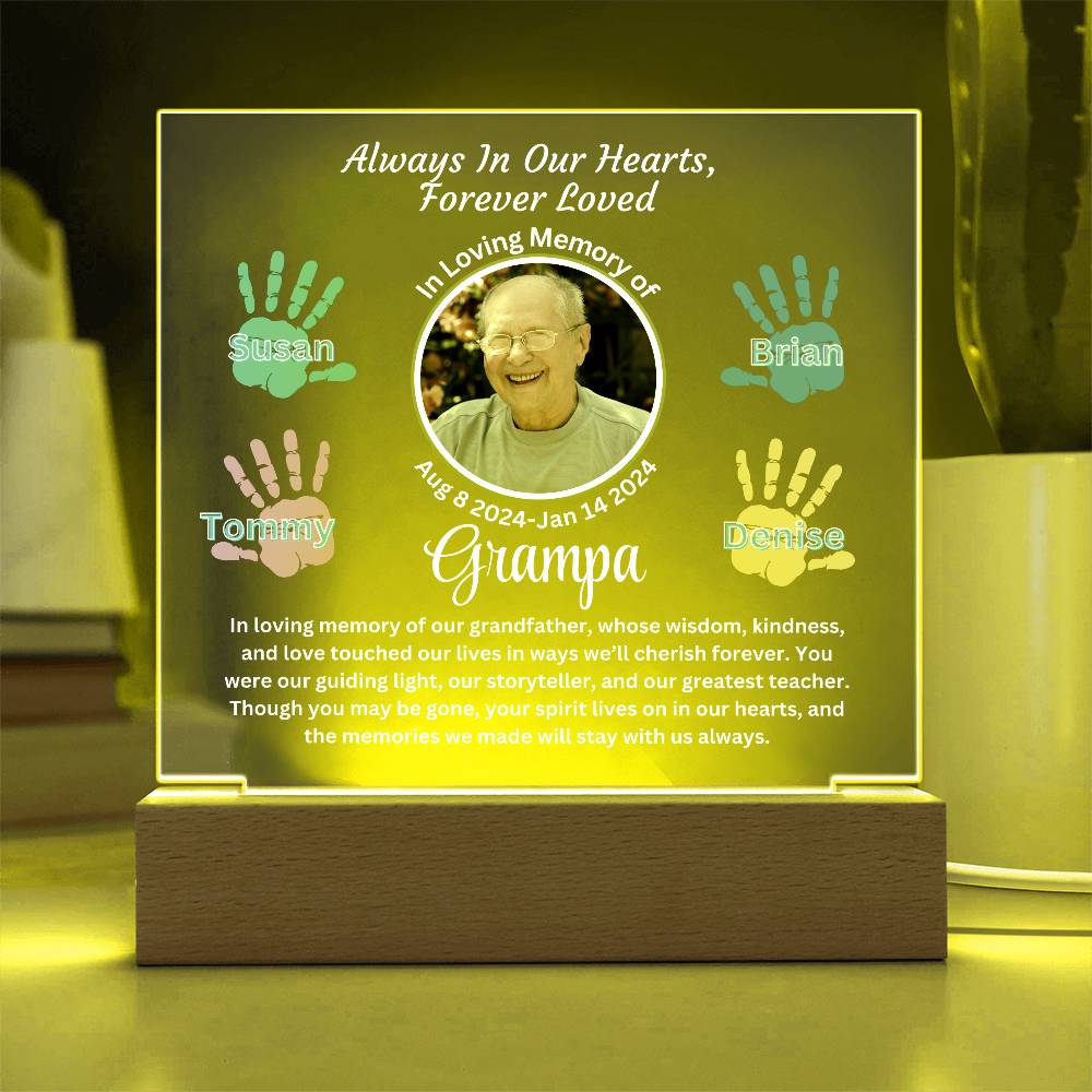 Grandpa-Personalized Memorial with our Printed Square Acrylic Plaque 303 - Essential Home Zone Essential Home Zone Jewelry Grandpa-Personalized Memorial with our Printed Square Acrylic Plaque 303