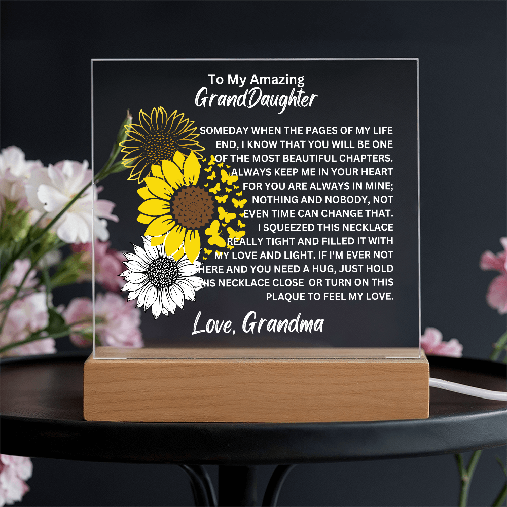 Granddaughter-Printed Square Acrylic Plaque. 40