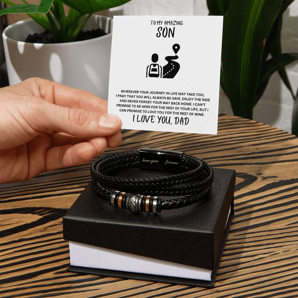 Son- Your way back home - Men's "Love You Forever" Bracelet - Essential Home Zone Essential Home Zone Jewelry Son- Your way back home - Men's "Love You Forever" Bracelet