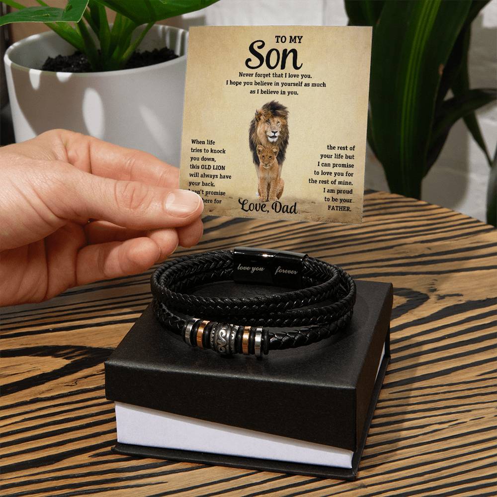 Son- Believe in yourself-Men's "Love You Forever" Bracelet - Essential Home Zone Essential Home Zone Jewelry Son- Believe in yourself-Men's "Love You Forever" Bracelet