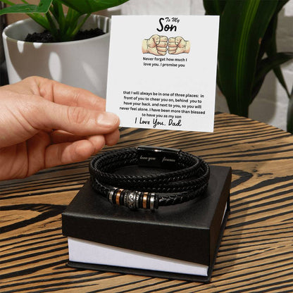 Son- One of three places-Men's "Love You Forever" Bracelet - Essential Home Zone Essential Home Zone Jewelry Son- One of three places-Men's "Love You Forever" Bracelet