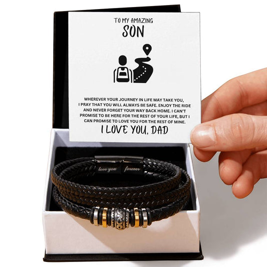 Son- Your way back home - Men's "Love You Forever" Bracelet - Essential Home Zone Essential Home Zone Two Tone Box Jewelry Son- Your way back home - Men's "Love You Forever" Bracelet