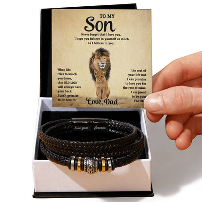 Son- Believe in yourself-Men's "Love You Forever" Bracelet - Essential Home Zone Essential Home Zone Jewelry Son- Believe in yourself-Men's "Love You Forever" Bracelet