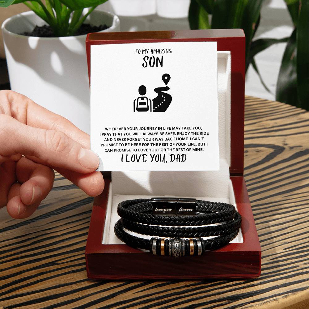 Son- Your way back home - Men's "Love You Forever" Bracelet - Essential Home Zone Essential Home Zone Jewelry Son- Your way back home - Men's "Love You Forever" Bracelet