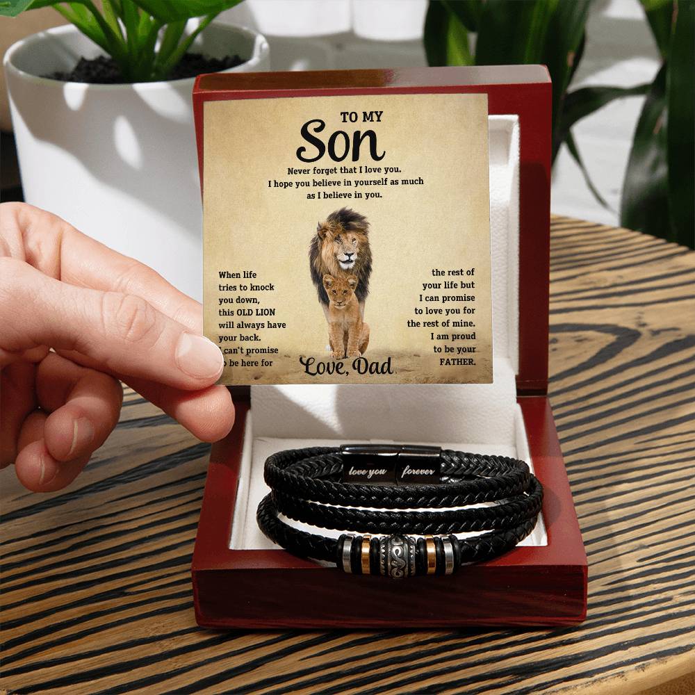 Son- Believe in yourself-Men's "Love You Forever" Bracelet - Essential Home Zone Essential Home Zone Luxury Box w/LED Jewelry Son- Believe in yourself-Men's "Love You Forever" Bracelet