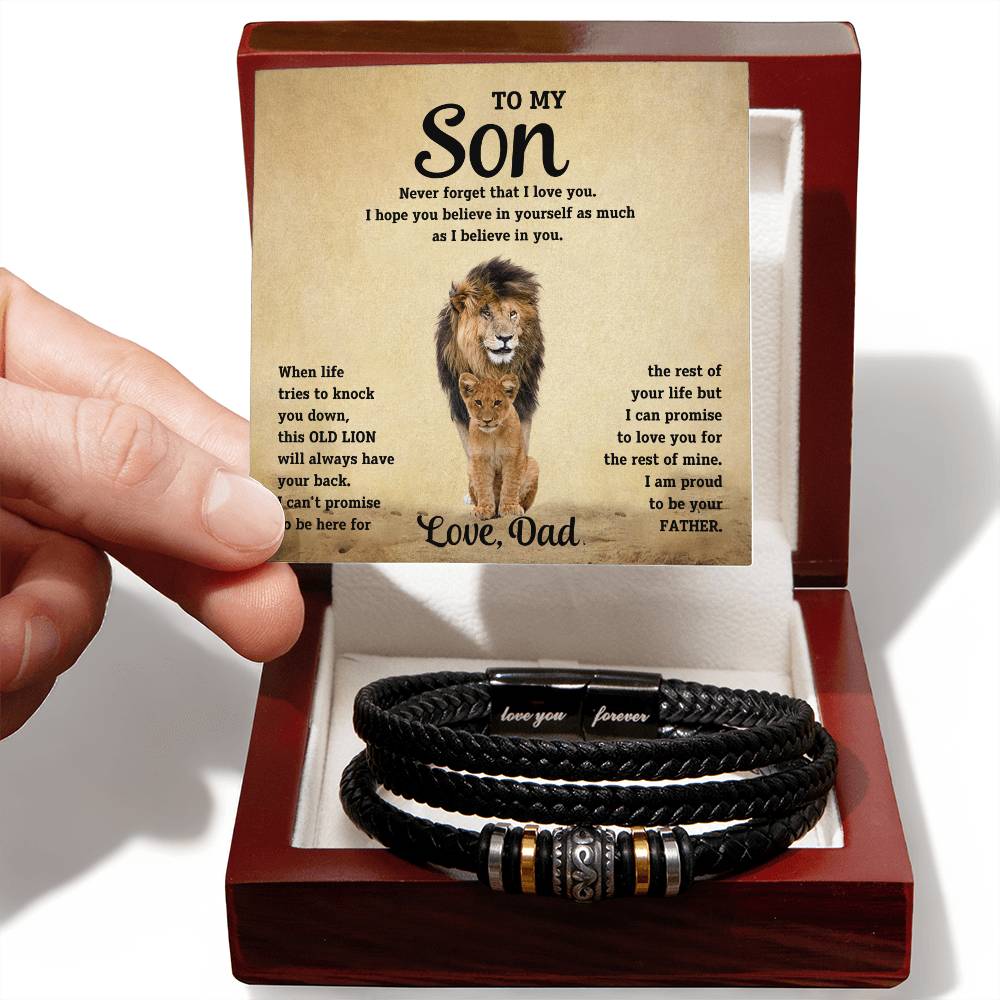 Son- Believe in yourself-Men's "Love You Forever" Bracelet - Essential Home Zone Essential Home Zone Jewelry Son- Believe in yourself-Men's "Love You Forever" Bracelet