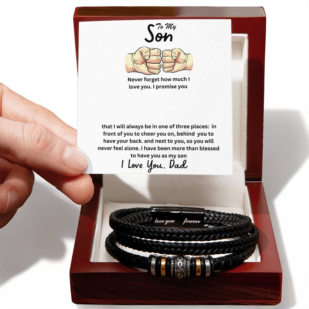 Son- One of three places-Men's "Love You Forever" Bracelet - Essential Home Zone Essential Home Zone Jewelry Son- One of three places-Men's "Love You Forever" Bracelet