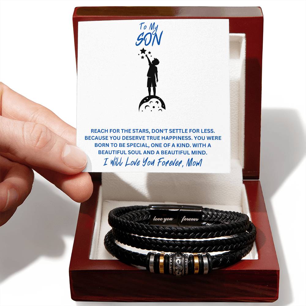 Son- Reach for the stars-Men's "Love You Forever" Bracelet - Essential Home Zone Essential Home Zone Jewelry Son- Reach for the stars-Men's "Love You Forever" Bracelet