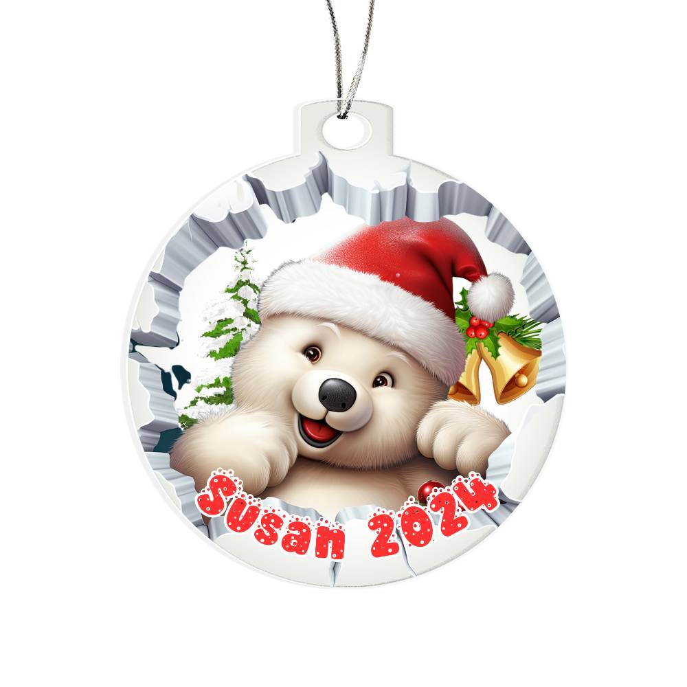 3D bear-A unique keepsake with our Personalized Acrylic Ornament 1 - Essential Home Zone Essential Home Zone Acrylic Ornament Ornaments 3D bear-A unique keepsake with our Personalized Acrylic Ornament 1