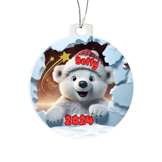 3D Bear-A unique keepsake with our Personalized Acrylic Ornament,Christmas,Holiday,Gift 4 - Essential Home Zone Essential Home Zone Ornaments 3D Bear-A unique keepsake with our Personalized Acrylic Ornament,Christmas,Holiday,Gift 4