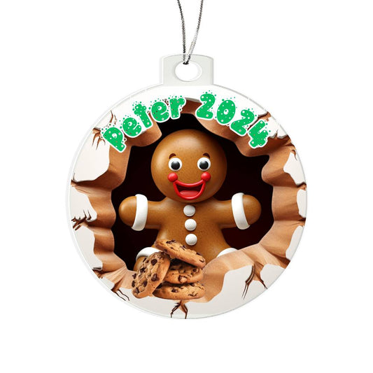 3D Gingerbread Man-A unique keepsake with our Personalized Acrylic Ornament 2 - Essential Home Zone Essential Home Zone Acrylic Ornament Ornaments 3D Gingerbread Man-A unique keepsake with our Personalized Acrylic Ornament 2