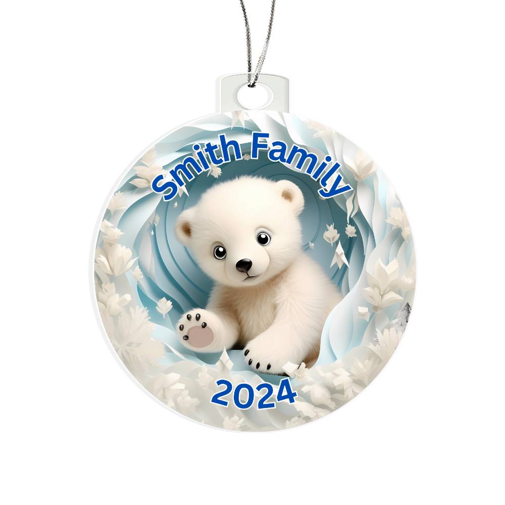 3D Papercut Bear-A unique keepsake with our Personalized Acrylic Ornament,Christmas,Holiday,Gift 20 - Essential Home Zone Essential Home Zone Ornaments 3D Papercut Bear-A unique keepsake with our Personalized Acrylic Ornament,Christmas,Holiday,Gift 20