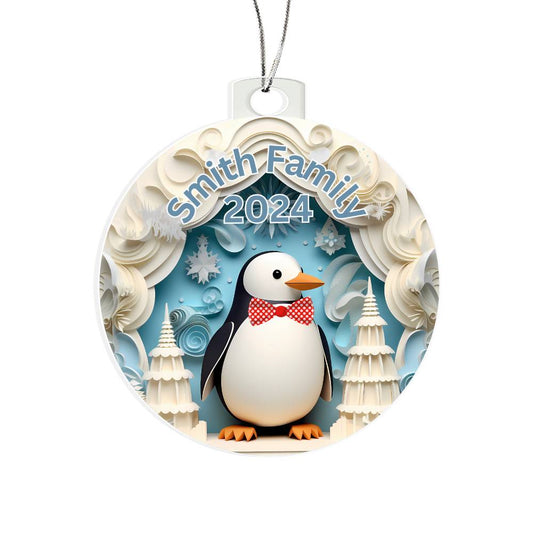 3D papercut Penguin-A unique keepsake with our Personalized Acrylic Ornament,Christmas,Holiday,Gift 15 - Essential Home Zone Essential Home Zone Ornaments 3D papercut Penguin-A unique keepsake with our Personalized Acrylic Ornament,Christmas,Holiday,Gift 15