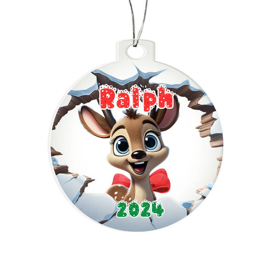 3D Reindeer-A unique keepsake with our Personalized Acrylic Ornament,Christmas,Holiday,Gift 6 - Essential Home Zone Essential Home Zone Ornaments 3D Reindeer-A unique keepsake with our Personalized Acrylic Ornament,Christmas,Holiday,Gift 6