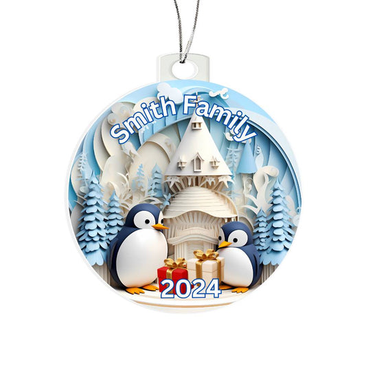 3D Papercut Penguins-A unique keepsake with our Personalized Acrylic Ornament,Christmas,Holiday,Gift 16 - Essential Home Zone Essential Home Zone Ornaments 3D Papercut Penguins-A unique keepsake with our Personalized Acrylic Ornament,Christmas,Holiday,Gift 16