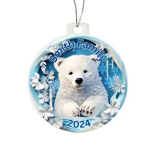 3D Papercut Bear-A unique keepsake with our Personalized Acrylic Ornament,Christmas,Holiday,Gift 18 - Essential Home Zone Essential Home Zone Ornaments 3D Papercut Bear-A unique keepsake with our Personalized Acrylic Ornament,Christmas,Holiday,Gift 18