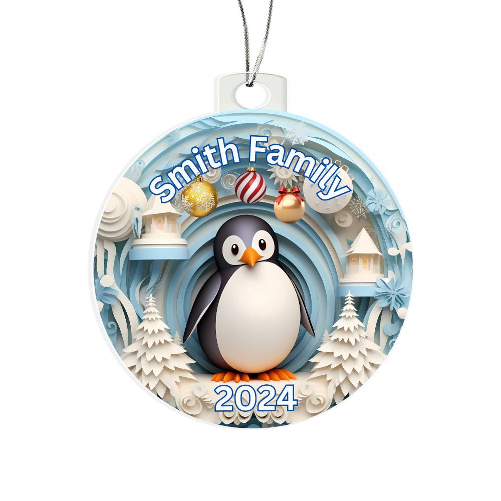 3D Papercut Penguin-A unique keepsake with our Personalized Acrylic Ornament,Christmas,Holiday,Gift 17 - Essential Home Zone Essential Home Zone Ornaments 3D Papercut Penguin-A unique keepsake with our Personalized Acrylic Ornament,Christmas,Holiday,Gift 17