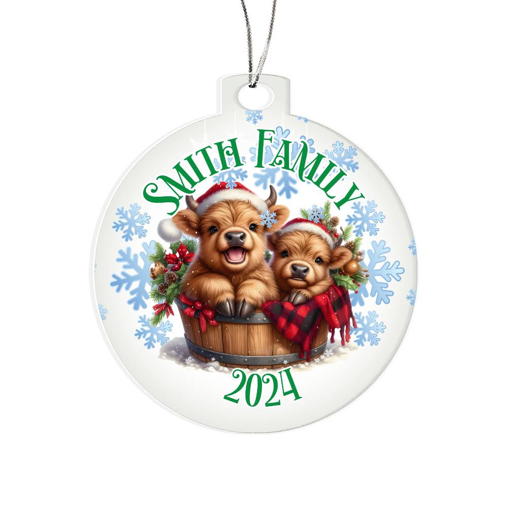 Cute Winter Baby Highland Cows-A unique keepsake with our Personalized Acrylic Ornament,Christmas,Gift 35 - Essential Home Zone Essential Home Zone Ornaments Cute Winter Baby Highland Cows-A unique keepsake with our Personalized Acrylic Ornament,Christmas,Gift 35