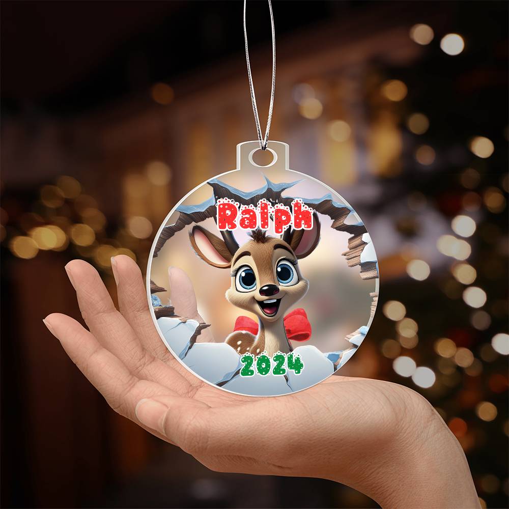 3D Reindeer-A unique keepsake with our Personalized Acrylic Ornament,Christmas,Holiday,Gift 6 - Essential Home Zone Essential Home Zone Ornaments 3D Reindeer-A unique keepsake with our Personalized Acrylic Ornament,Christmas,Holiday,Gift 6