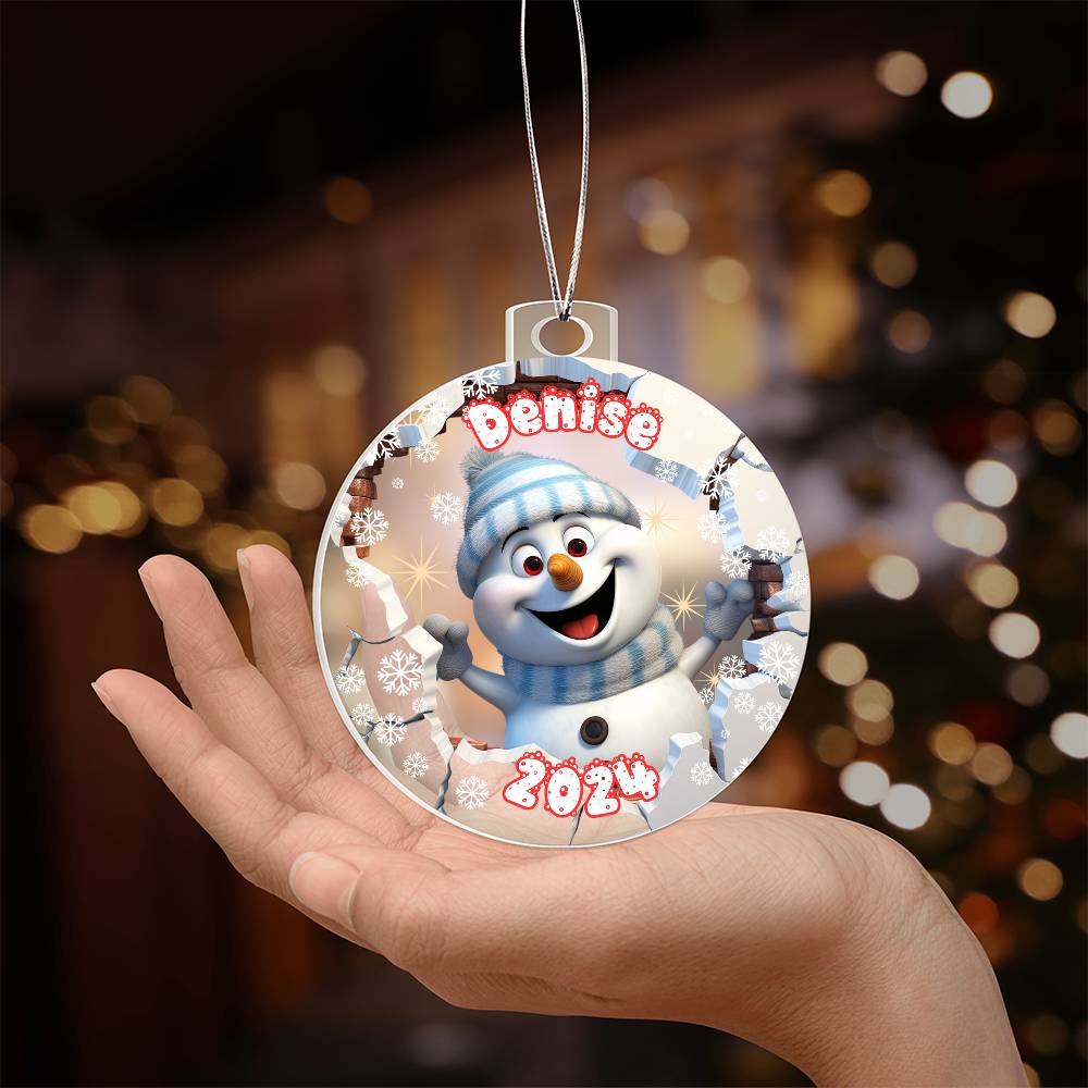 3D Snowman-A unique keepsake with our Personalized Acrylic Ornament,Christmas,Holiday,Gift 10 - Essential Home Zone Essential Home Zone Ornaments 3D Snowman-A unique keepsake with our Personalized Acrylic Ornament,Christmas,Holiday,Gift 10