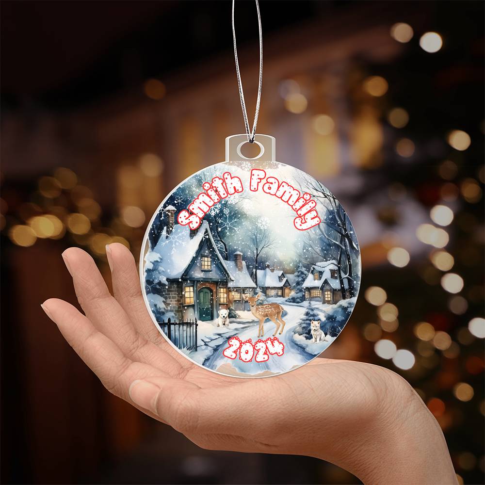 Snowy Winter Village-A unique keepsake with our Personalized Acrylic Ornament,Christmas,Holiday,Gift 14 - Essential Home Zone Essential Home Zone Ornaments Snowy Winter Village-A unique keepsake with our Personalized Acrylic Ornament,Christmas,Holiday,Gift 14