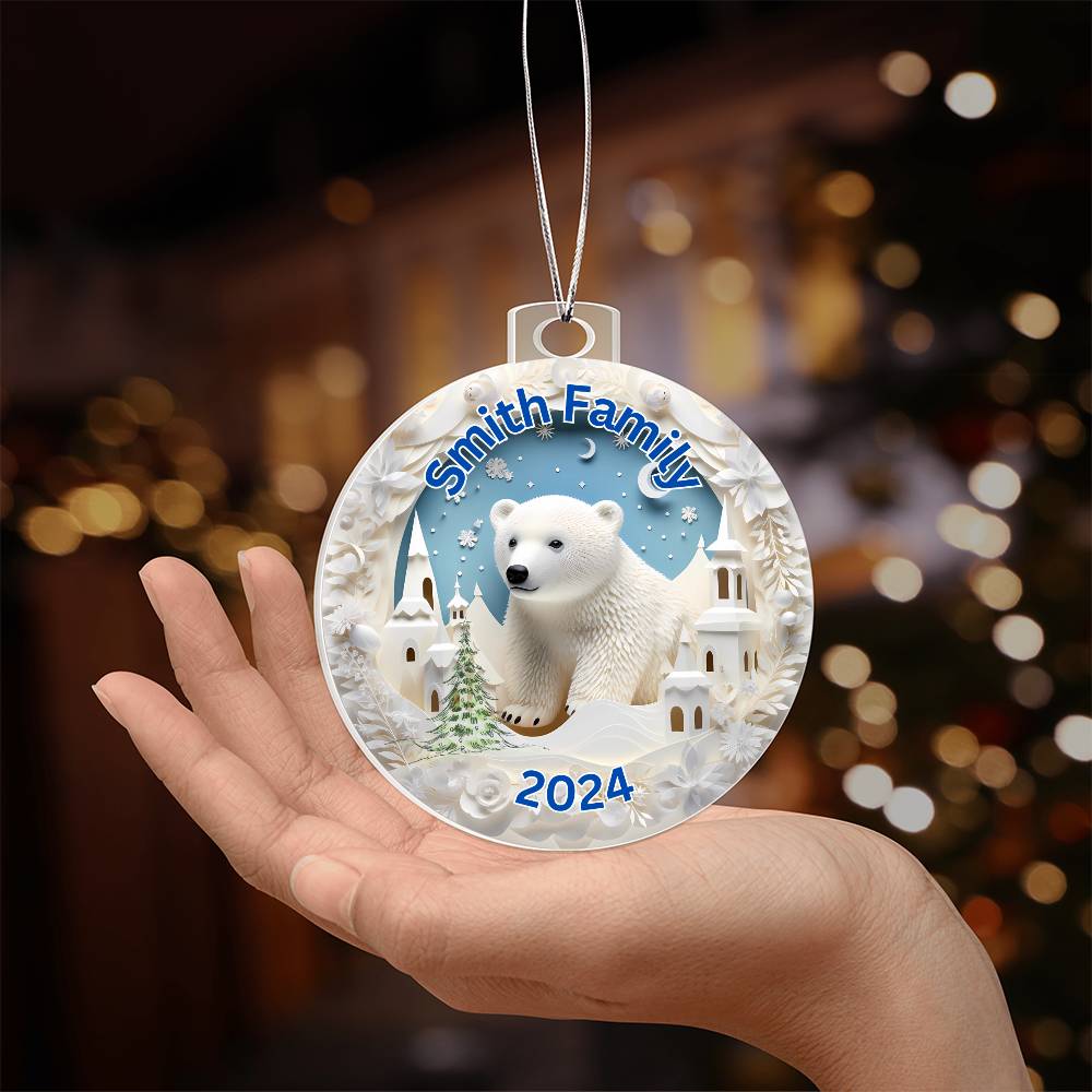 3D Papercut Bear-A unique keepsake with our Personalized Acrylic Ornament,Christmas,Holiday,Gift 19 - Essential Home Zone Essential Home Zone Ornaments 3D Papercut Bear-A unique keepsake with our Personalized Acrylic Ornament,Christmas,Holiday,Gift 19