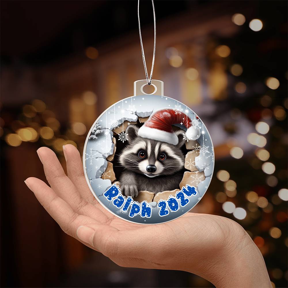 3D Racoon-A unique keepsake with our Personalized Acrylic Ornament,Christmas,Holiday,Gift 3 - Essential Home Zone Essential Home Zone Ornaments 3D Racoon-A unique keepsake with our Personalized Acrylic Ornament,Christmas,Holiday,Gift 3